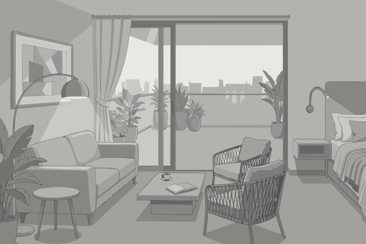 Dreibettzimmer mit eigenem Bad